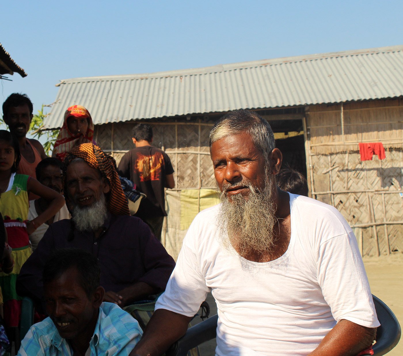 Hasan Ali is one of 2.4 million people who live on impermanent ‘chars’ or sandbars on the Brahmaputra – without electricity, health care or other necessities, frequently shifting home, their lives dictated by the constant flux of the mighty river