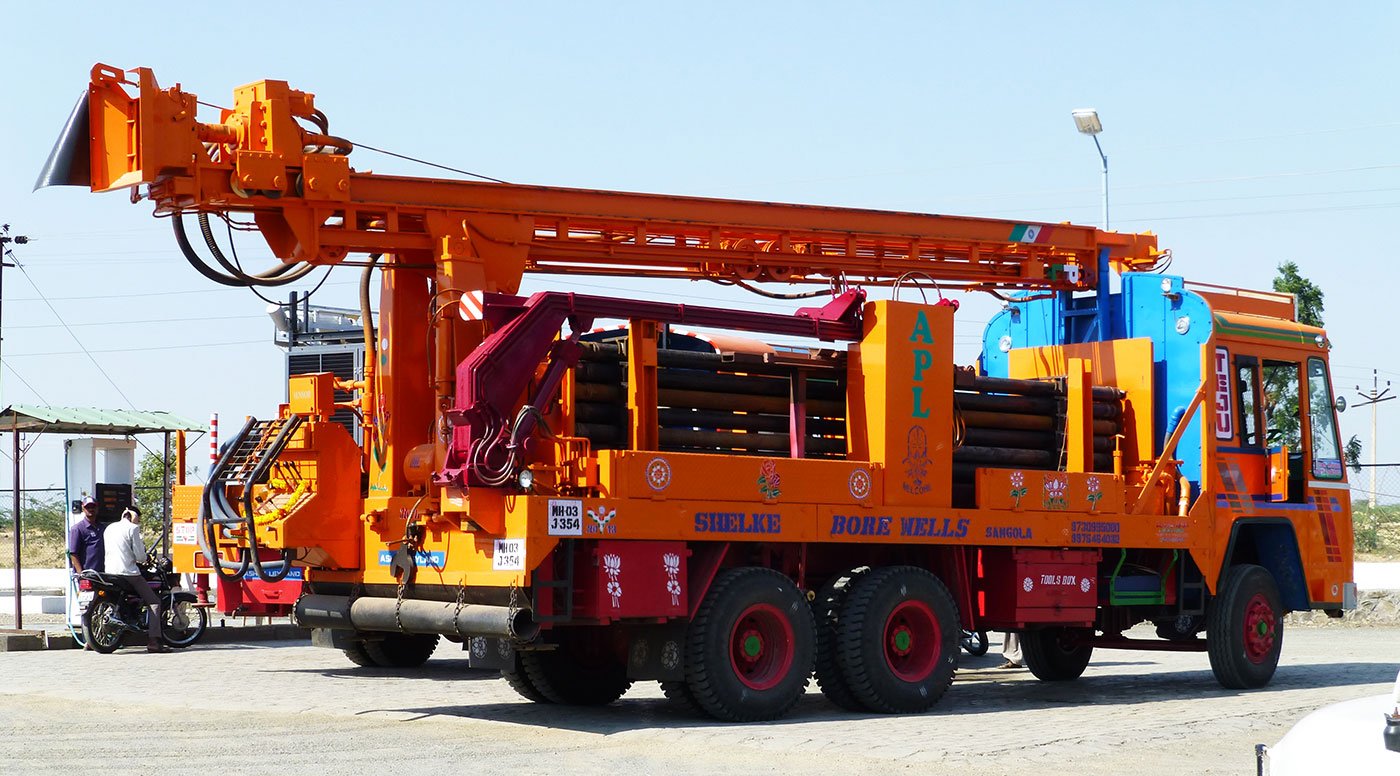 A borewell digging machine