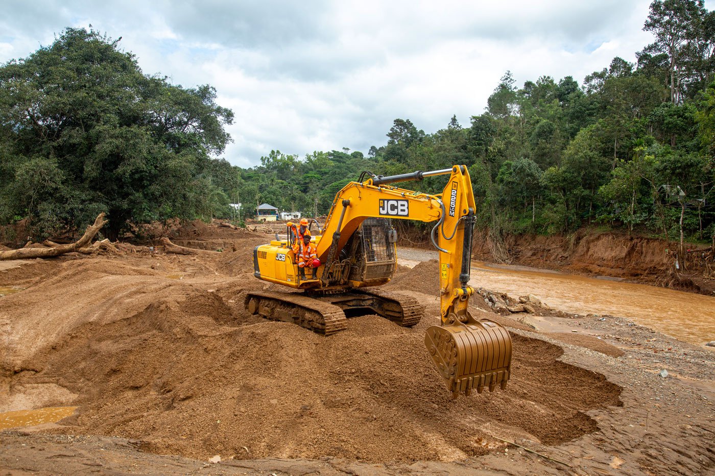 Excavators are being used for digging and moving soil