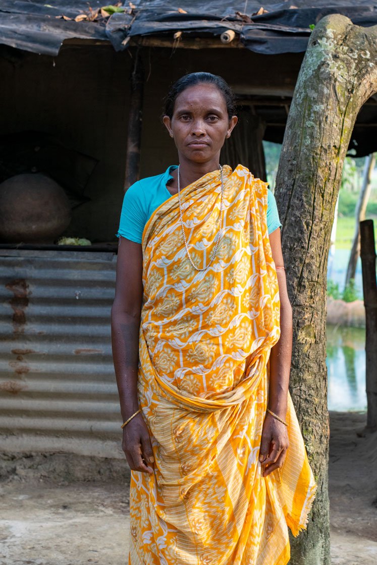 Her husband's death in 2016 left Laxmi Tudu as the sole earner and parent for their four children, including Shibani (right)