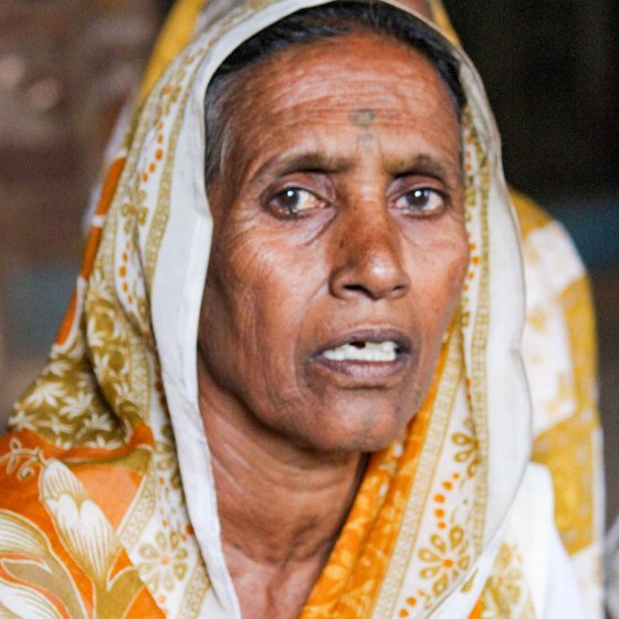 Left: Singer Sona Pandurang Bharmal, in her 60s.