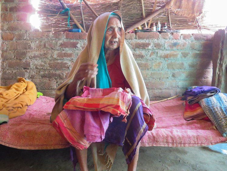 Left and right: Rukhabai with her wedding saree