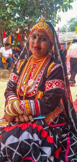 Artist Lakshmi Sapera at a gathering of performing folk artists in Jaipur.