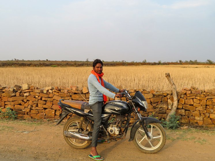 Right: Aharwani resident and former school teacher, Kedar Adivasi's family were also moved out of Kuno National Park to make way for lions in 1999