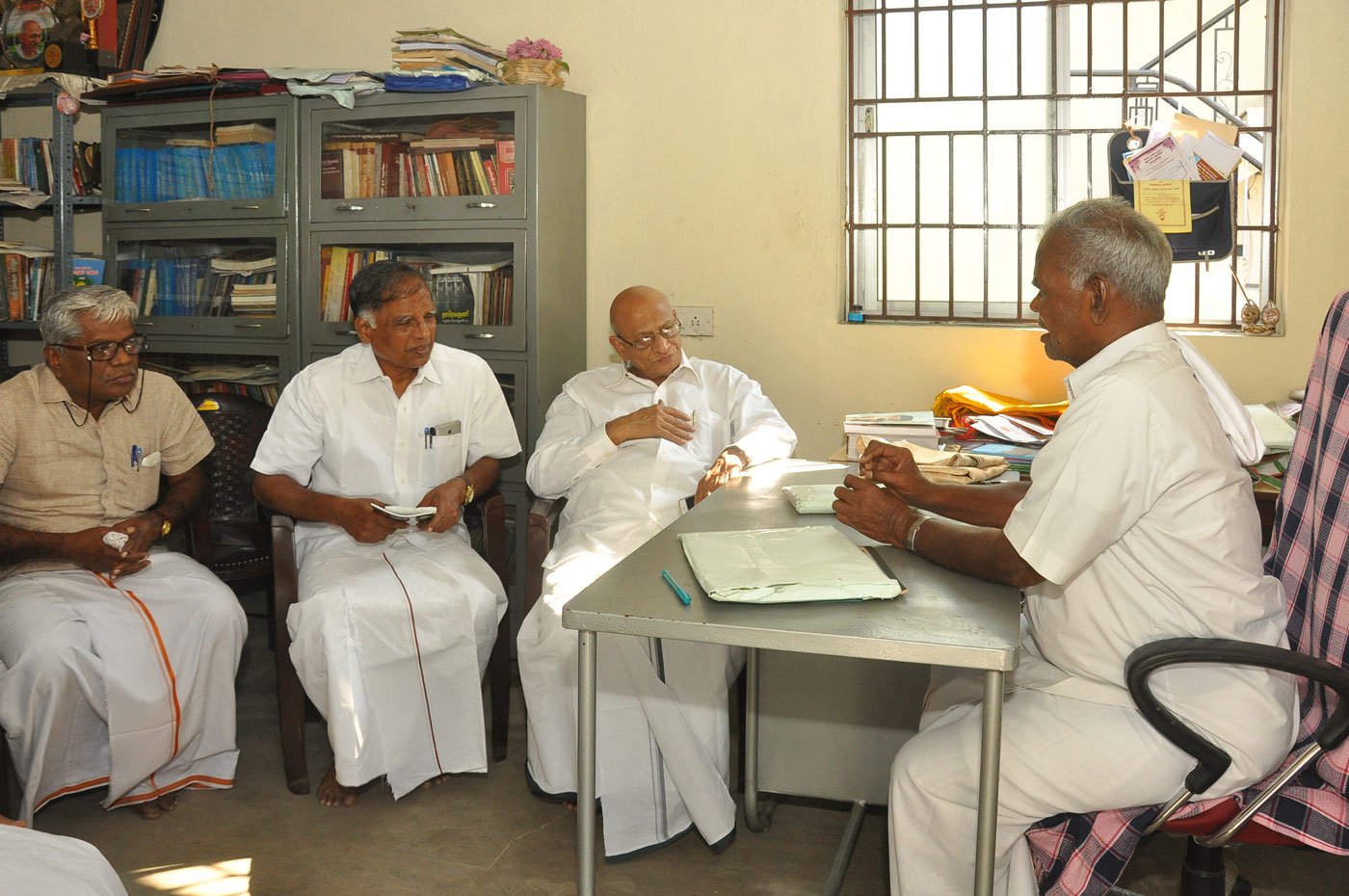 Nallakannu with T. K. Rangarajan, G. Ramakrishnan and P. Sampath of the CPI(M). Known as ‘Comrade RNK’, he emerged as a top leader of the Communist movement in Tamil Nadu at quite a young age