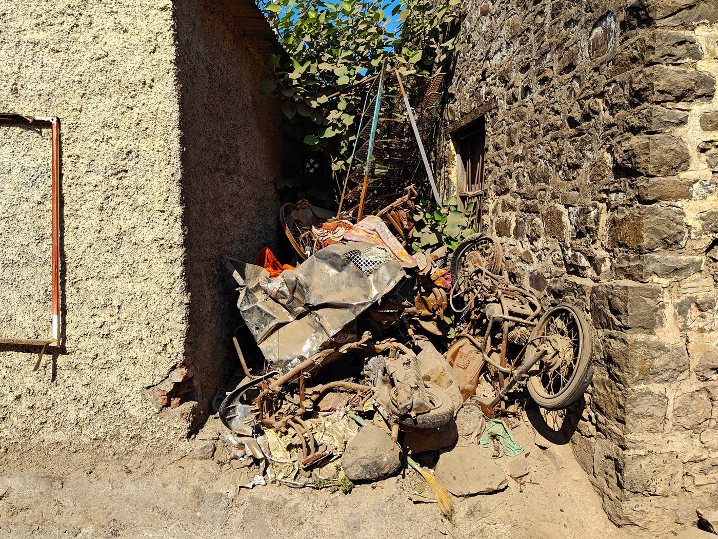 Vehicles parked across the mosque on that fateful day in September were burnt. They continue to remain there