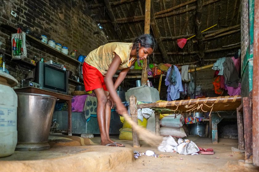 No matter what, Kiran has to clean the house and cow shed by 6:30 every morning and get to school by 7 a.m.