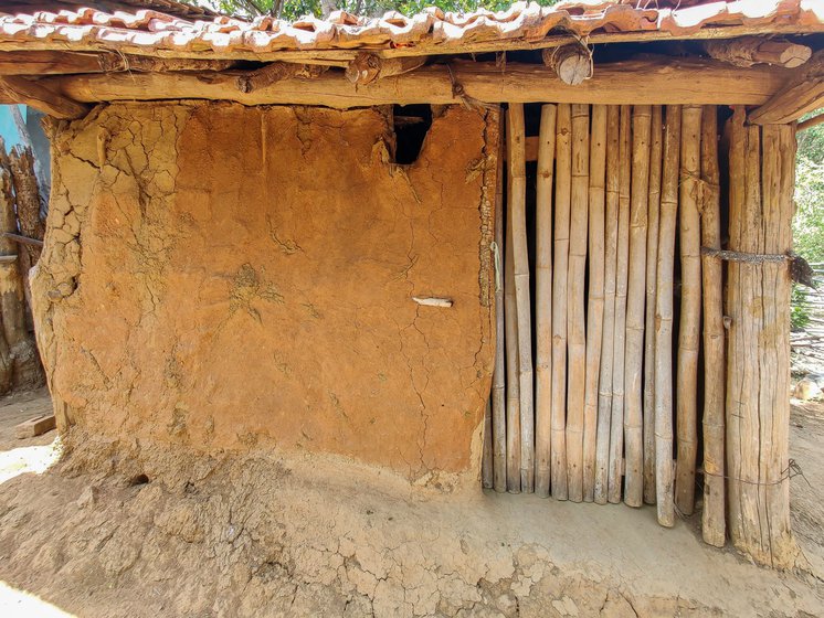 Left: The kurma ghar in Saru’s village where she spends her period days every month.