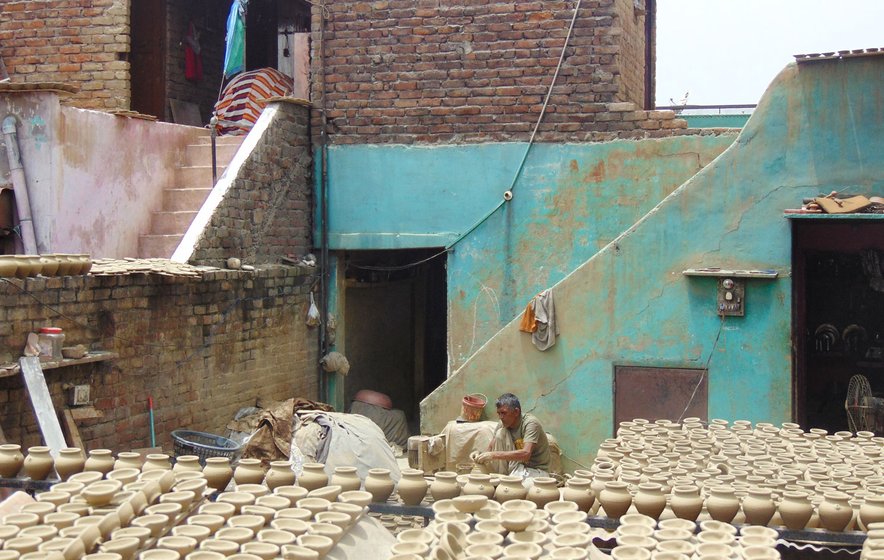 'Many potters and helpers from UP and Bihar have gone back to their villages...,' says Harkishan Prajapati (left), the  colony's pradhan  

