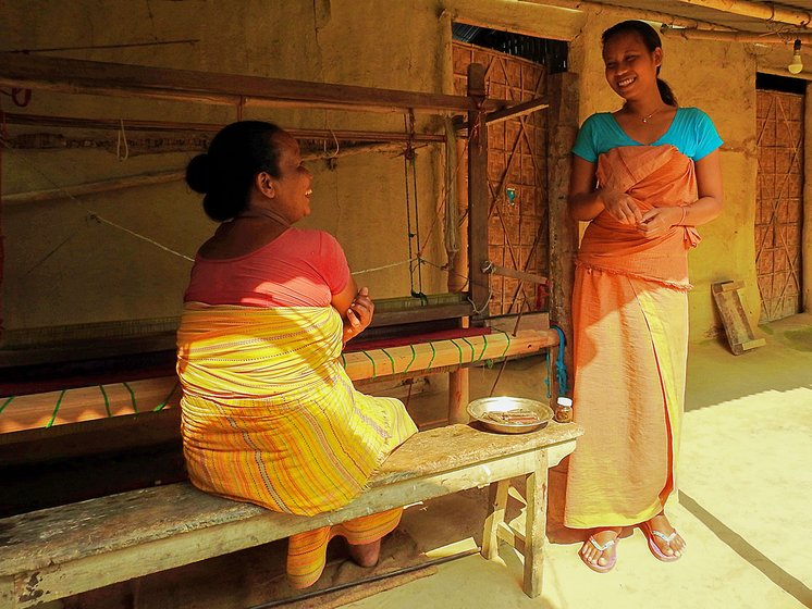 Sama shares a joke with her daughter Sulekha