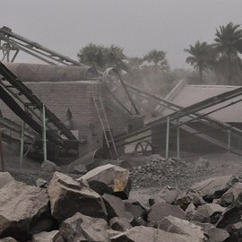 Close-up of a crusher