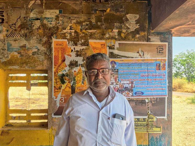 Left: Rangayya suddenly stopped receiving money from the Rythu Bandhu scheme even though his name is spelt perfectly on the Dharani portal