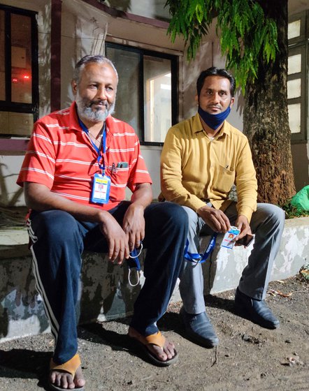 Left: Bilal Tamboli (in yellow shirt) and his group of volunteers conduct funerals of unclaimed bodies. Centre and right: Dipali and Arvind Yadav say there was no time to grieve when Arvind's parents died