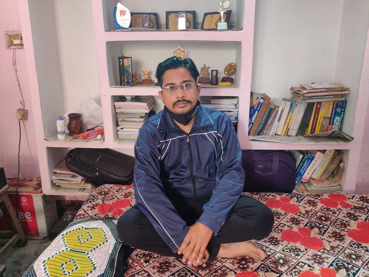 Shailesh Chaube (left) and his mother Asha. His father Shivpratap died of Covid-19 last April, and the cause of death was determined from his CT scans