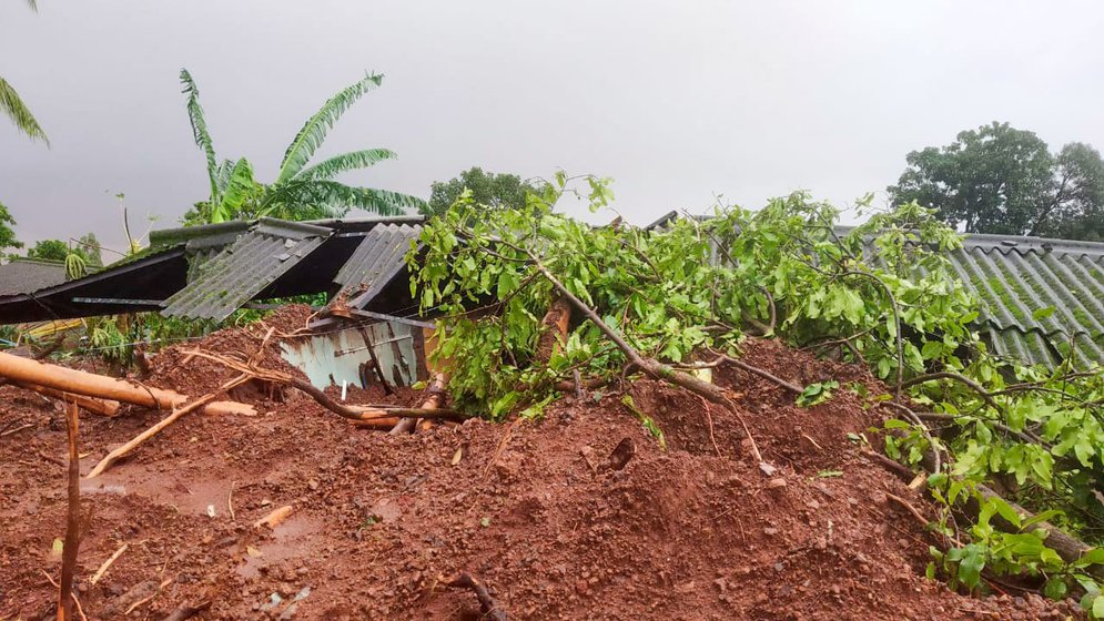 Beside damaging houses and claiming lives, the rain and landslide destroyed Mirgaon's farmlands and crops too