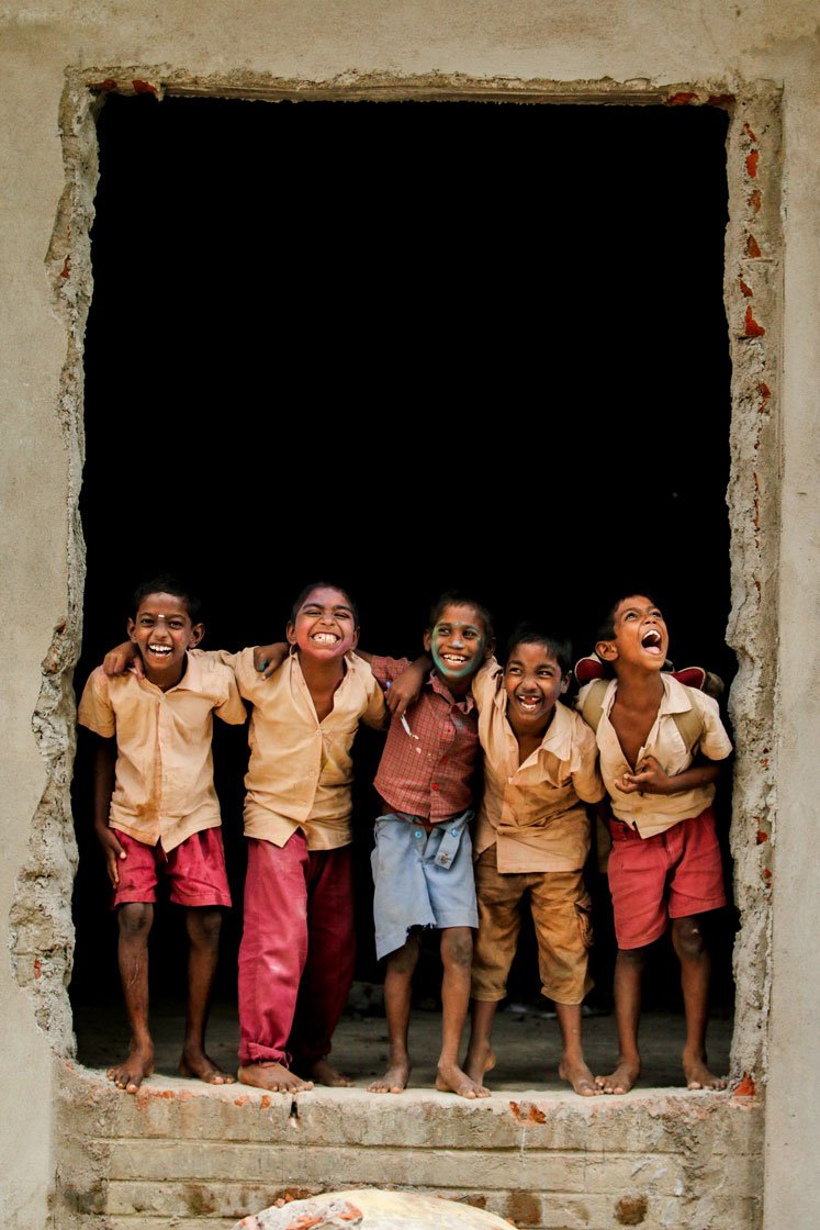 Left: A Vanavil student prepares for a play. Right: Most of them are from the Boom Boom Maattukkarar community: 'The worst affected are children because they have lost their mid-day meals' (file photos)

