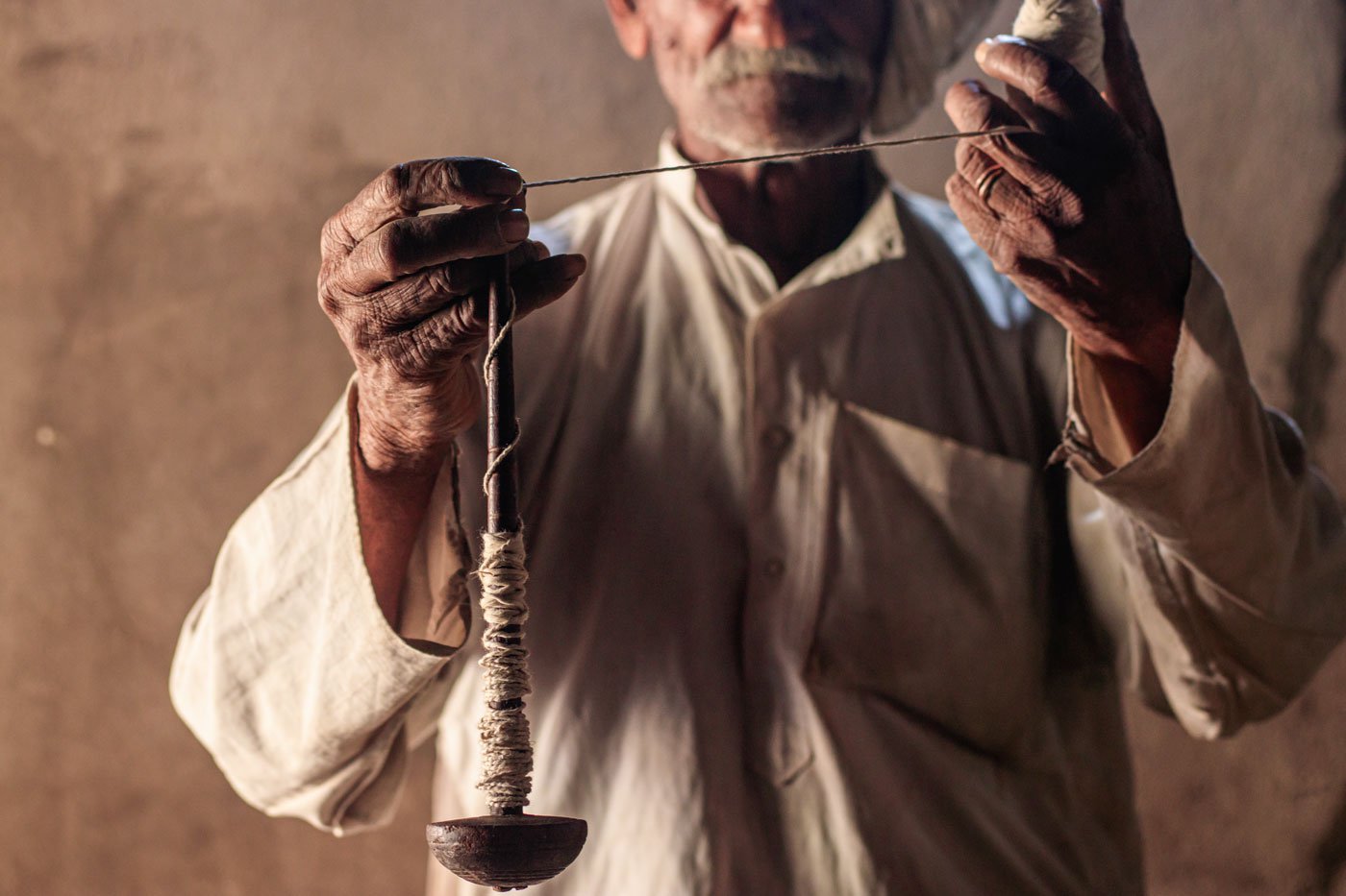 There is a particular way to hold the takli and Siddu has mastered it over the years: 'In case it's not held properly, the thread doesn't become thick'