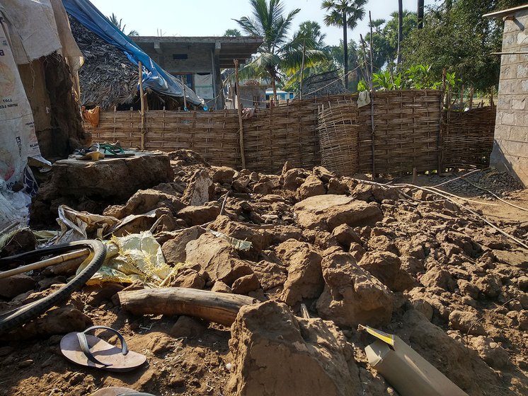 The debris/ruins of Bapiraju’s house