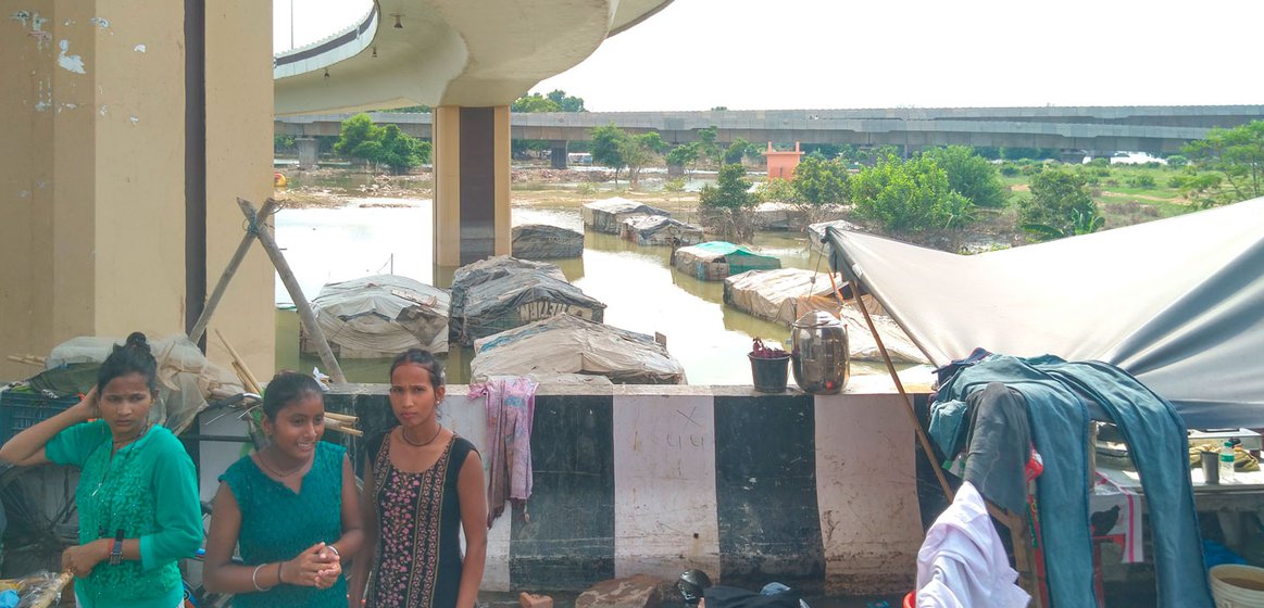 Homes that were flooded near Pusta Road, Delhi in July 2023