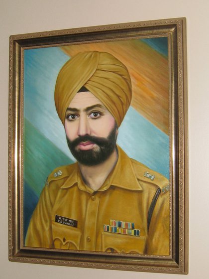 Left: Pannu in uniform in picture taken at Kalyani in West Bengal, in 1984.