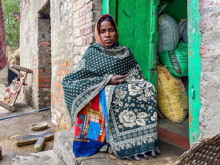 Left: Guna Devi says that her husband Tempu Manjhi has been implicated by the police in a made-up case.