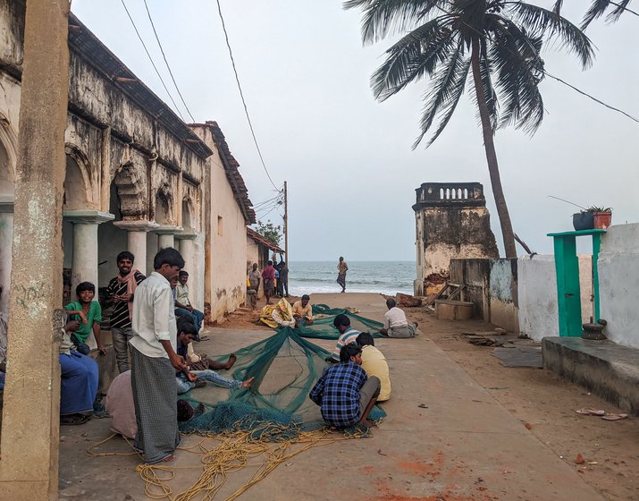 The stretch from the fishing colony to the beach, in January 2020. Much of it is underwater now.