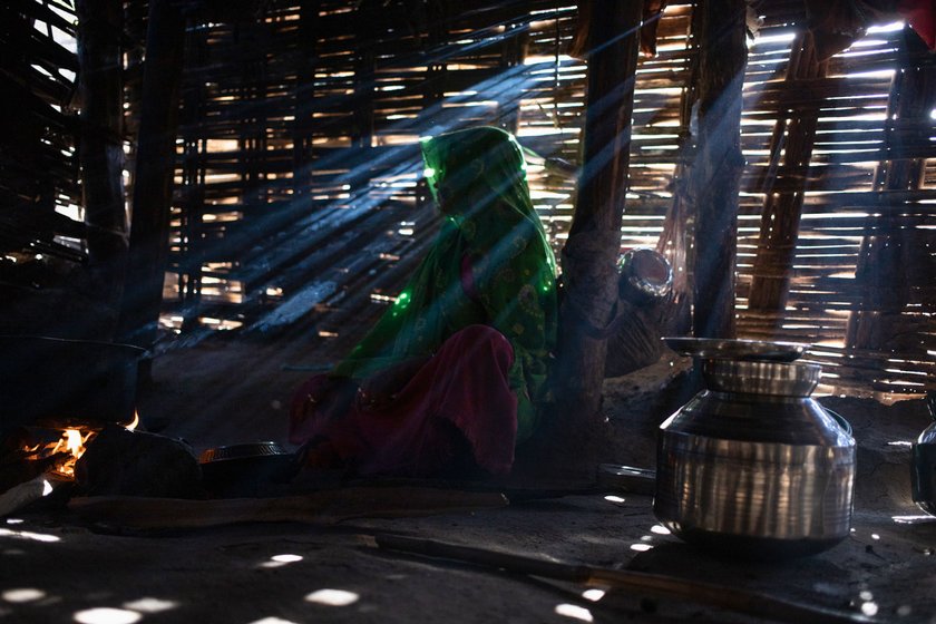 With no steady source of income, Sarika often depends on the ASHA worker and some villagers to give her rice and dal

