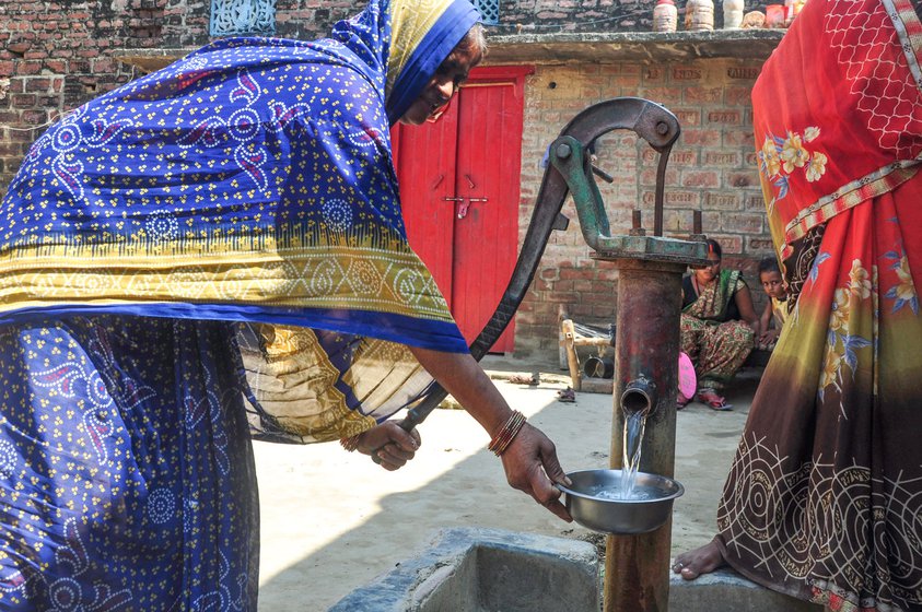 Kiran Devi, who lost her husband in 2016, has hardened and discoloured spots on her palms, a sign of arsenic poisoning. 'I know it’s the water...' she says