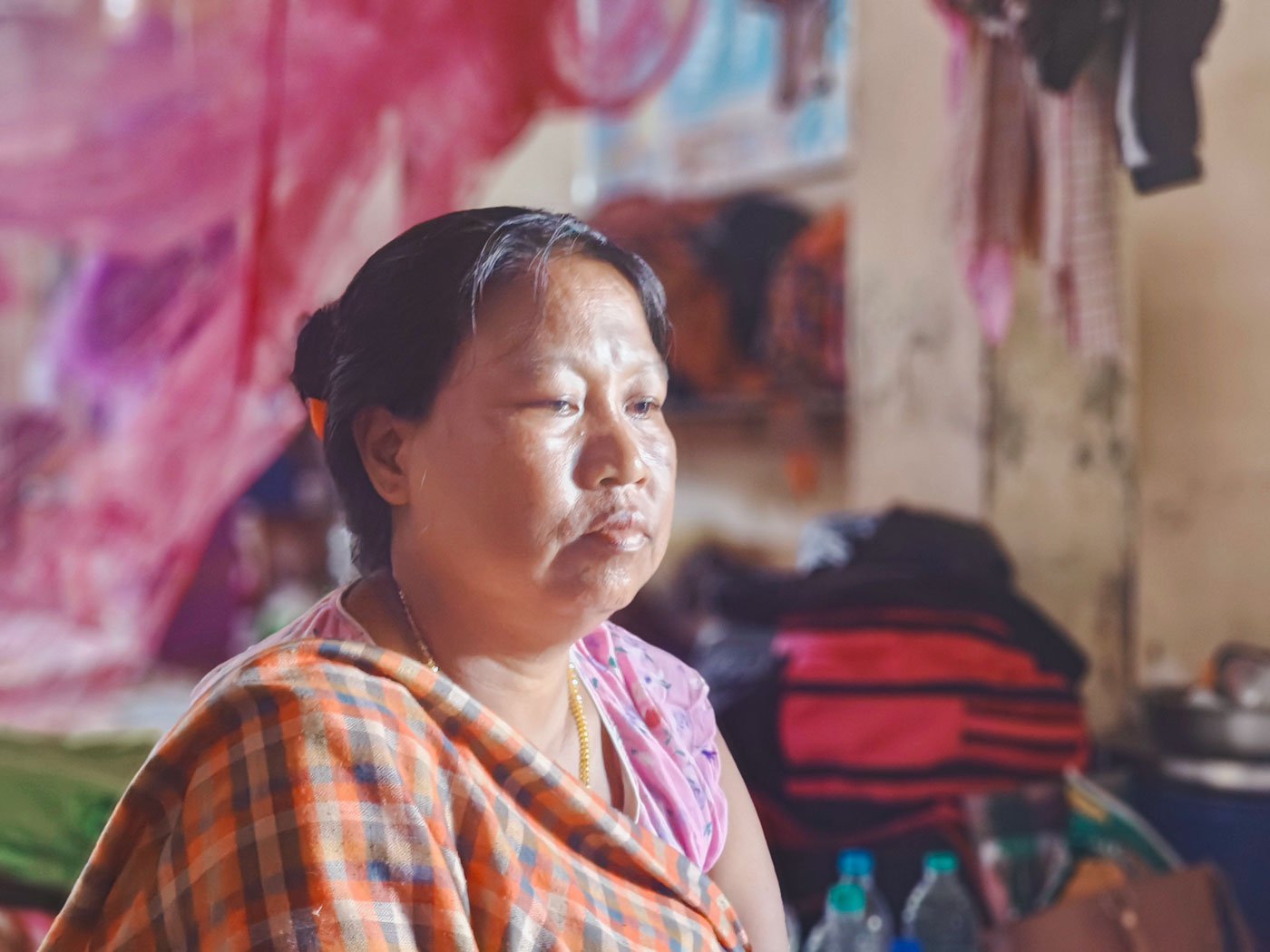 Hema is now at a relief camp in Imphal. She escaped with her paralysed brother when her town, Moreh  was attacked by a Kuki mob