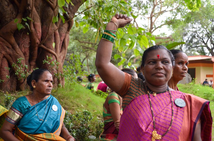 Right: Vanita Shankar Kottal, from Chhota Dongri pada in Gorai at the rally