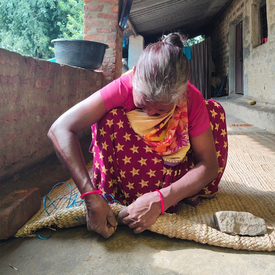 The date-palm mats are priced around Rs. 1,200 to Rs. 2,500 depending on their size