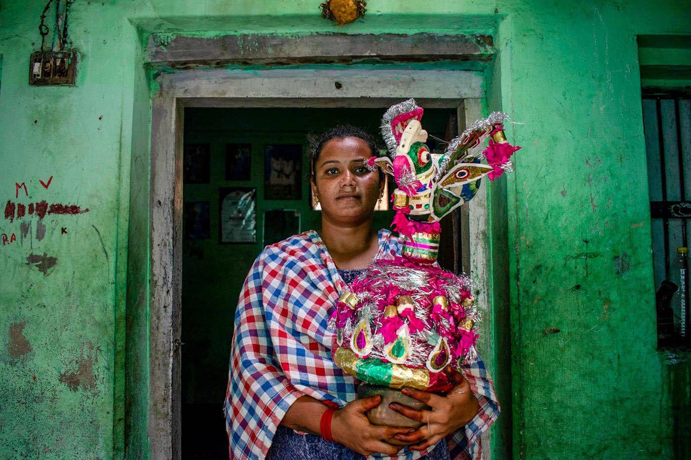 T. Nagajyoti  started performing when she was 12 years old. A decorated karagam is the main feature of the Karagattam costume