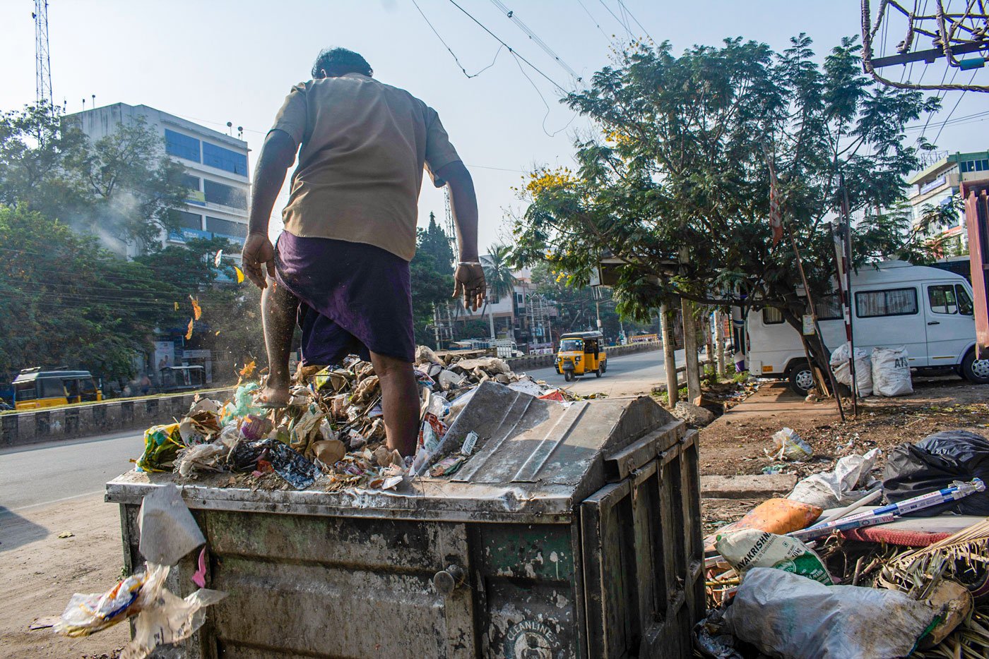 Pandi, P. Indra's father was forced to take up sanitation work at 13 years as his parents couldn't afford to educate him – they were sanitation workers too. Workers like him suffer from skin diseases and other health issues due to the lack of proper gloves and boots