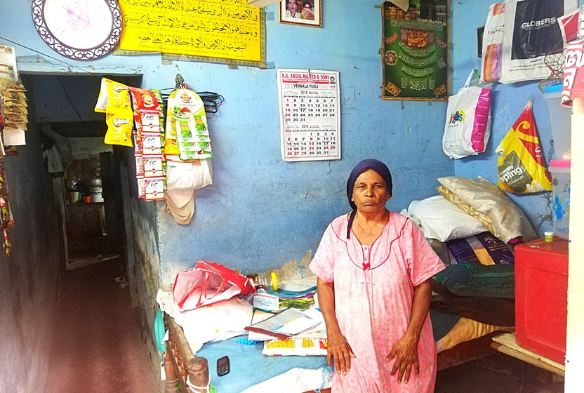 Left: Mary Vijayan remembers a time when her brothers swam in the canals. Right: Aajira's small grocery store was demolished by the government