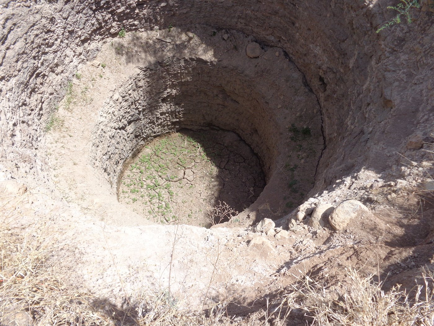 Incomplete well in ruins