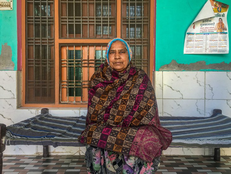 Left: Vidya Devi does not farm anymore, but supports the farmers' protests. Right: Shanti Devi started working on her family's land when she was 20 years old