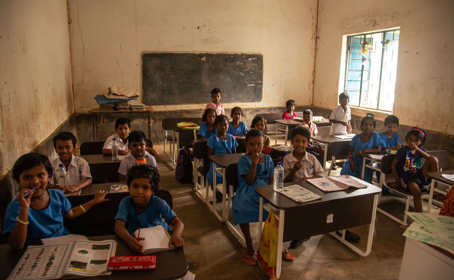 Children in class at the Chakua Upper Primary school.