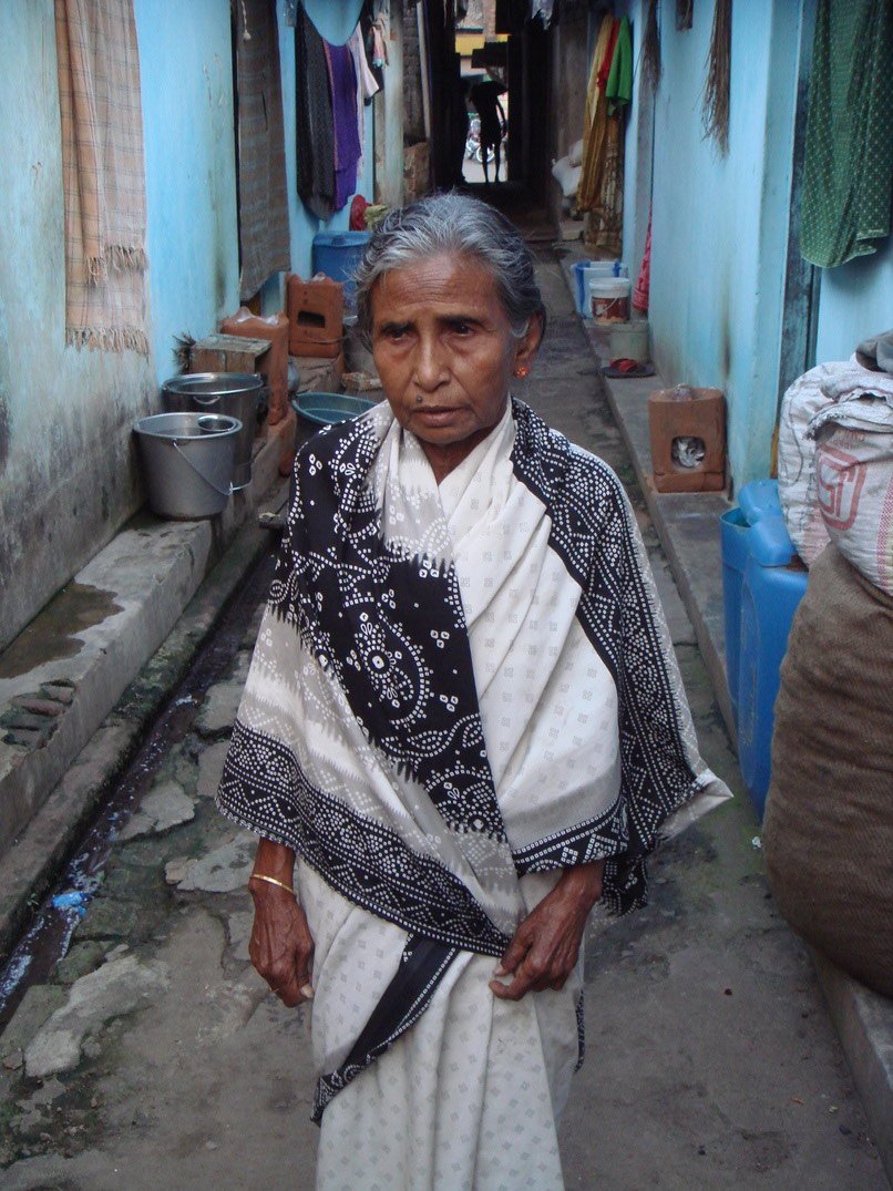 Laxmi Panda outside her home