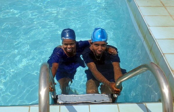 Right: The girls hope to travel to international waters and represent India in swimming events